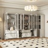 FUFU&GAGA Grey Modular Combination Decorative Cabinet, Any combination can be assembled, Frosted Glass Door, Create Elegant Home Space - 2 of 4