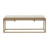 Padma Accent Bench Brown/Antique Bronze - Madison Park: Upholstered, Mid-Century, Metal Frame - 2 of 4