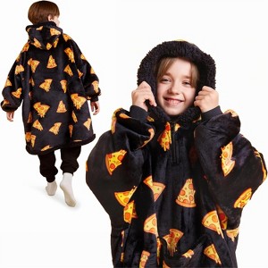 Joyfy Wearable Blanket Hoodie for Kids Adults, Christmas Oversized Flannel Fleece Sweatshirt Blanket, Cozy Blanket Birthday Gift for Family Girls Boys - 1 of 4