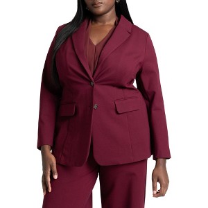 ELOQUII Women's Plus Size The Ultimate Stretch Long Two Button Blazer - 1 of 4
