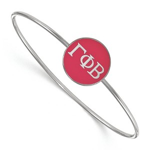 Black Bow Jewelry Sterling Silver Gamma Phi Beta Greek Life Bangle Bracelet 8 Inch - 1 of 3