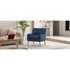 Polyester Upholstered Mid-Century Modern Armchair with Tufted Fabric, Solid Wood Legs and Tapered Design - 4 of 4