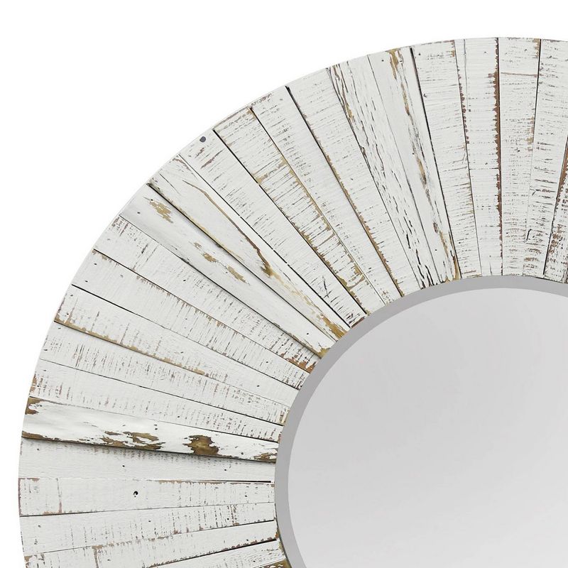 Distressed Modern Farmhouse Wood Wall Mirror White - StyleCraft, 4 of 5