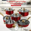 LunaLulinlk pink 12 Piece Stainless Steel Cookware Set, Assorted Colors Non-Stick Cookware Set - 3 of 4