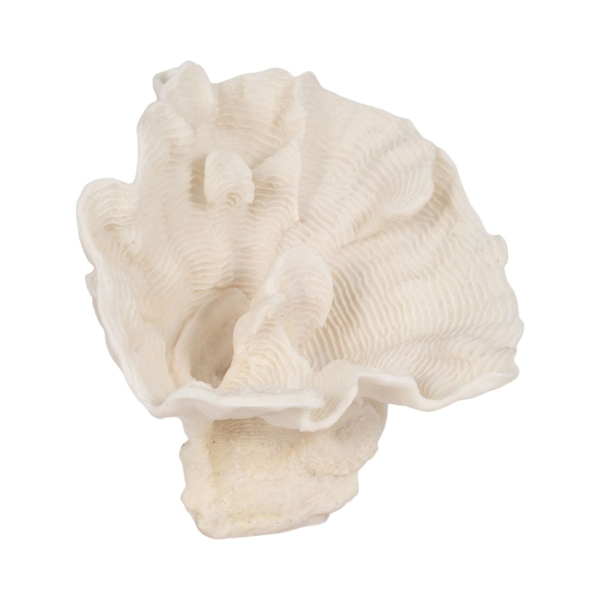 Decorative Coral Inspired Sculpture for Home, Bathroom and Living Room Decor - Coastal Resin Ornaments for Shelf and Office Display - 6", Ivory & Tan - thumbnail 7