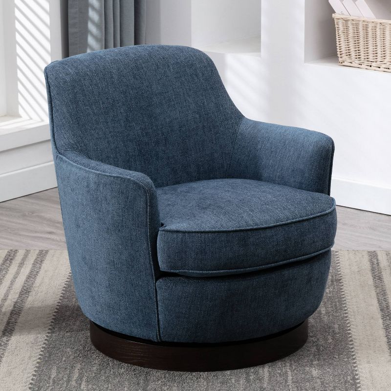 Comfort Pointe Reese Wood Base Swivel Accent Chair, 2 of 8