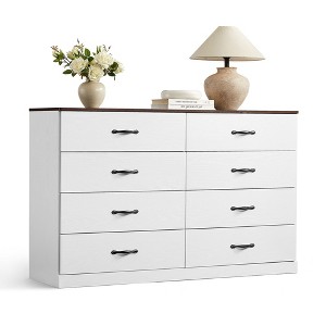 Modern 54" Wide Dresser & Chest of Drawers, Wood & Metal Design, Doubles as TV Stand, Storage for Bedroom & Living Room - 1 of 4