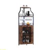 Corner Bar & Wine Cabinet - Adjustable Shelves with Glass Holder & Mesh Doors - 3 of 4