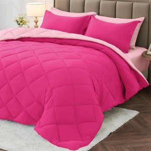 BAGOKIE 5/7 Pieces Comforter Set Reversible Bed in a Bag for All Season - 1 of 4