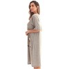 Just Love Womens Nightgown - Short Sleeve Henley Oversized Sleepwear Gown - 2 of 3
