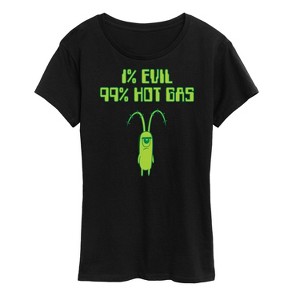 Women's - SpongeBob SquarePants - Plankton One Percent Evil Short Sleeve Graphic T-Shirt - 1 of 4