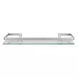 19.75" Floating Glass Bathroom Wall Shelf Chrome - Danya B.
