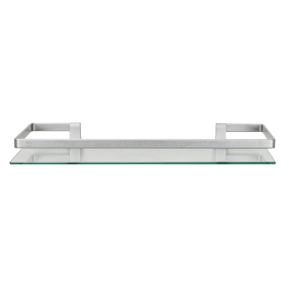 Photos - Kids Furniture 19.75" Floating Glass Bathroom Wall Shelf Chrome - Danya B.