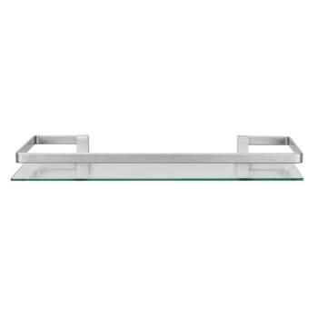 19.75" Floating Glass Bathroom Wall Shelf Chrome - Danya B.