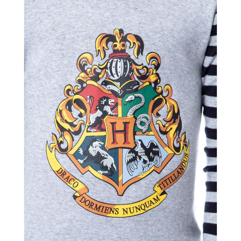 Harry Potter Boys' Hogwarts Crest Wizarding World Sleep Pajama Set Grey, 3 of 5