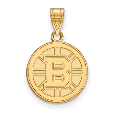 Black Bow Jewelry 10k Yellow Gold Boston Bruins NHL Medium Pendant