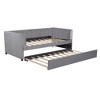 Twin Upholstered Daybed with Ergonomic Backrest & 2 Drawers - Comfort & Storage - 3 of 4