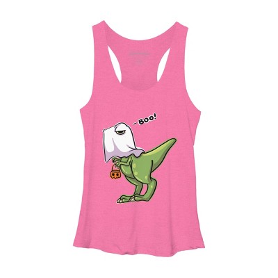 Women's Design By Humans Halloween Ghost Dinosaur By whynot007 Racerback Tank Top