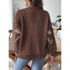 Coolmee Women's Halloween Print Button Down Cardigan V Neck Drop Shoulder Knit Outerwear - 4 of 4
