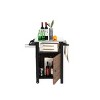 Outdoor Wicker Woven Island Rolling Cart,Single Door Bar Cart With Stainless Steel Tabletop,Patio Kitchen Storage Cabinet-Coolbibila - 2 of 4