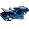 1971 Ford Mustang Mach 1 Blue Metallic with Silver Hood "Muscle Car & Corvette Nationals" 1/18 Diecast Model Car by Auto World - 2 of 4