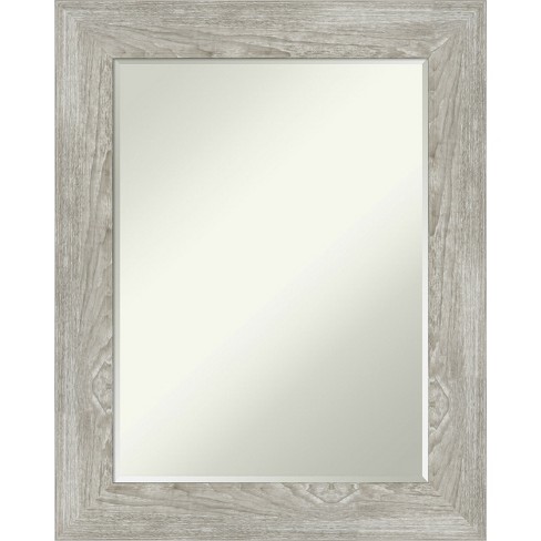 Amanti Art Dove Greywash Petite Bevel Bathroom Wall Mirror 30 X 24 In ...