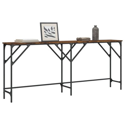 vidaXL Console Table Smoked Oak 70.9 in.x11.4 in.x29.5 in. Engineered Wood