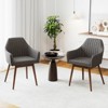Tangkula Set of 4 Dining Chairs Upholstered Kitchen Table Chairs w/ Solid Wood Legs - 3 of 4