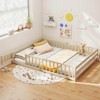 Costway Queen Size Floor Bed with Full Length Safety Guardrails & Door for Boys, Girls Pink/Gray/Natural/Icy Aqua/White/Mint Sky - 2 of 4
