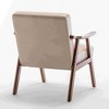 CAVINAS Microfiber Accent Chair with Mid-Height Backrest,Mid-Century Upholstered Living Room Chairs,Reading Chairs for Living Room - 3 of 4