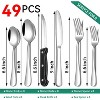 Attop 49-Piece Stainless Steel Silverware Set with Cutlery Organizer, Service for 8 with Steak Knives and Kitchen Utensils - 2 of 4