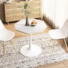 Ridstar 31.50 in. Octagonal Wood Coffee Table with White Printed Marble Top and Metal Base - 2 of 4
