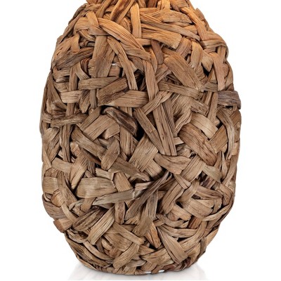 Coastal Charm Seagrass Woven Table Lamp with White Drum Shade