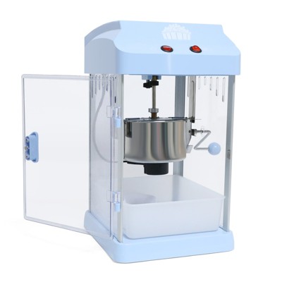 Gulches 4oz Tabletop Popcorn Machine with Stainless Steel Kettle, Measuring Tool, and Scoop ¨C Perfect for Home and Family Fun,BLUE