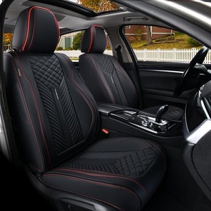 Coverado Car Seat Covers Front and Back Waterproof Faux Leather, Car Seat Protector Universal Fit for Most Cars - 1 of 4