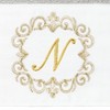 Linum Home Textiles 100% Turkish Cotton MONICA Gold Thread 2PC Embellished Hand Towel Set - 3 of 3