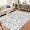 Area Rug for Living, Soft Boho Geometric, Ultra Thin Low Pile, Stain Resistant Non Slip Carpet for Bed & Dining Room Indoor Floor Mat - 4 of 4