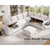 Vipbear 7-Seat Modular Sectional Sleeper Sofa with Pull-Out Bed, Reclining Backrest, USB Ports, Table, LED Lights & Storage Seats,Gray - 2 of 4
