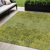 Olive Green And Fern Green Floral Washable Indoor Outdoor Area Rug - 2 of 4