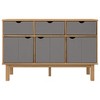 vidaXL Sideboard OTTA Brown and Gray 44.9"x16.9"x28.9" Solid Wood Pine - 3 of 4