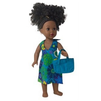 Doll Clothes Superstore Handmade Bursts of Flowers Beach Dress with Bag for 18-Inch Girl Dolls