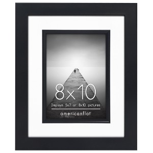 Americanflat Picture Frame with Decorative Inner Mat Accent - Shatter Resistant Glass and Easel Stand - 1 of 4