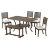 6-Piece Dining Table Set with Storage Shelf and Curved Legs, 1 Kitchen Table with Bench and 4 Removable Cushions Dining Chairs 4S-ModernLuxe - 2 of 4