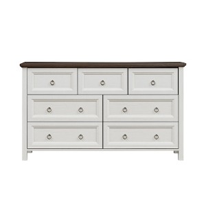 VANIRROR Farmhouse 7 Drawers Dresser for Bedroom, Rustic Wood Storage Dresser TV Stand Organizer for Living Room, Hallway, Clothes Storage Solution - 1 of 4