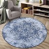 Washable Vintage Hallway Runner Rug, Low-Pile Non-Slip Rubber Backing Carpet for Kitchen, Laundry & Entryway - 2 of 4