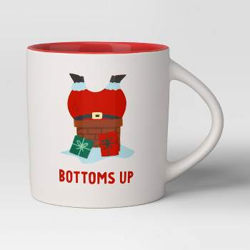 16oz Christmas Stoneware Bottom Up Mug White - Wondershop™