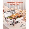 VEVOR Chafing Dish Buffet Set, 8 Qt 2 Pack, Stainless Steel Chafer with 2 Full Size Pans, Rectangle Catering Warmer Server, Rose Gold - 3 of 4
