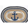 Earth Rugs Oval Patch Tread – Navy Anchor Design in Braided Jute, 20"x30" Nautical Entryway Rug for Coastal Decor - 3 of 3