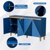 Dolonm Blue Wood 60 in. W Buffet Sideboard Food Pantry, Dining Table, Accent Storage Cabinet with Adjustable Shelves - 4 of 4