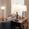 Hastings Home Spiral Cage Design Table Lamps and Floor Lamp Set – Bronze Metal, 3 Pieces - 3 of 4